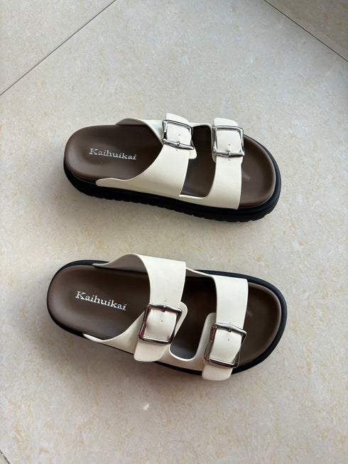 Casual Double Adjustable Strap Sliders